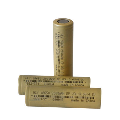 Tế bào pin 2000mah 18650 có thể sạc lại công suất cao 500 lần cho điện tử gia dụng