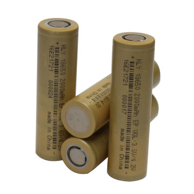 Pin Li Ion tốc độ cao có thể sạc lại hình trụ 2000mAh 18650 RoHS cho dụng cụ điện