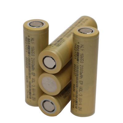 Tế bào pin năng lượng mặt trời có thể sạc lại 18650 3,6 Volt 2000mAh cho thiết bị điện tử gia dụng / xe điện
